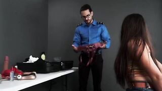 The officer found a toy in the luggage and checked the passenger's body