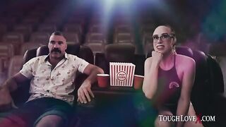 The theater is empty, but Jackie Hoff is still having fun