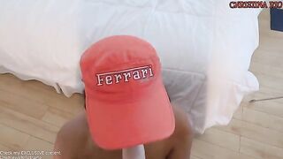 The racing girl gets her asshole railed deep and hard, moaning real good