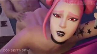 Hentai compilation with sexy Fortnite character in 3D animation