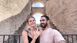 Date night in Rome turns into passionate roaming and moaning