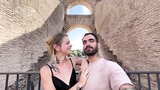 Date night in Rome turns into passionate roaming and moaning