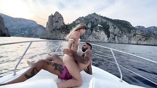 Date night on the boat turns into sex on the deck with the captain watching