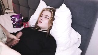 The guy came on the tits of a cute girl