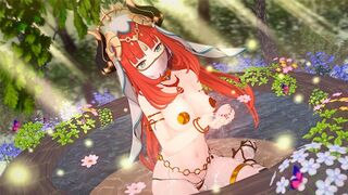 The guy gently fucked a beautiful girl in Genshin Impact style