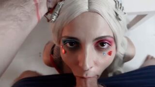 Crazy Harley Quinn getting her pussy stuffed with a big butt plug