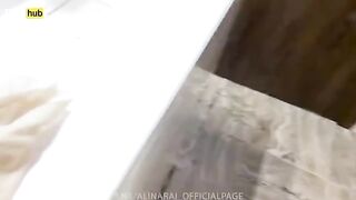 Pervert boy spied on his sexy stepmom in the shower stall