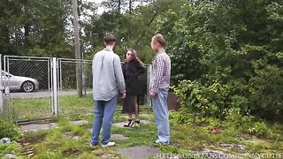 A muscular guy has hard sex with his girlfriend in the village