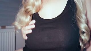 I slapped her tits and had sex with my wife, it was amazing! The end is on my breasts
