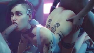 Judy Alvarez and Panam Palmer in hot cyberpunk action