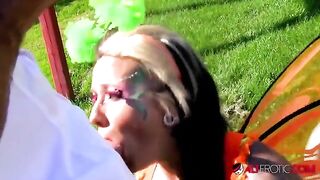 Inked cosplay model Lily Fatale gets fucked outdoors hard