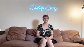 Curvy girl’s first porn audition with big natural tits