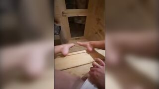 This guy masturbates while in sauna... I went there and he got it all