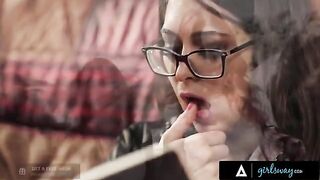 An investigator, portrayed by the stunning Riley Reid, rubs her pussy imagining missing girls