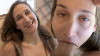 A girl next door, Mystica Jade, turns into a slut when seeing James Deen’s cock