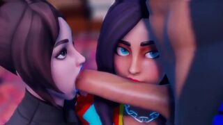 Compilation of blowjobs in Fortnite style, featuring intense and passionate scenes