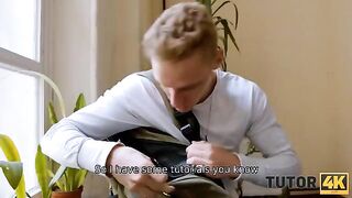 Instead of learning, the guy finished with his tutor in a steamy session
