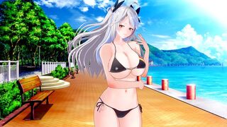 Huge tits Waifu Prinz Eugen in POV sex