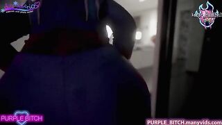 Purple Bitch cosplays as Spiderman for hot lesbian action