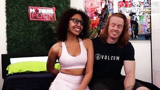 Redhead dude with strong muscles got banged by Latina beauty