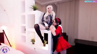 Cosplay girl Babydoll fucked by her horny doppelganger in short skirt