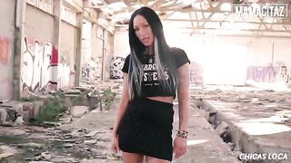 Brunette babe Deborah Diamond gets fucked in public without any problems