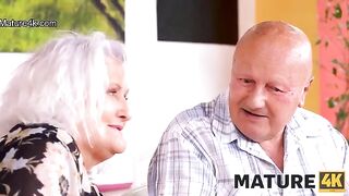 A mature woman seduced a guy and got caught by her husband