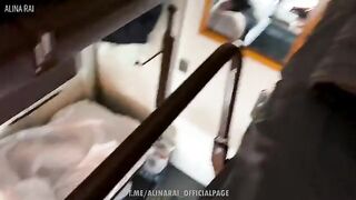 A stepson and his beautiful stepmom got caught on a train