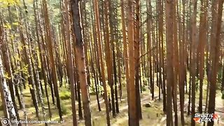 Babe fucked hard in the woods by a guy with a big cock