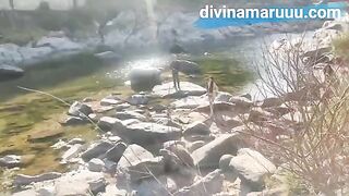 Real couple fucked outdoors in public, caught in the act!