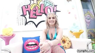 This petite teen, NYMPHO Chanel Camryn, is hungry for big cock