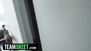 The big assed stepsis Daisy Stone enjoys riding her stepbrother’s cock