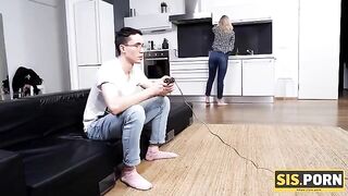 The girl with tiny boobs is getting fucked by her stepbrother on SISPORN