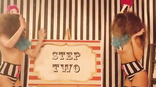 Riley, Ryan, and Ruby are clowning around in a steamy Halloween scene