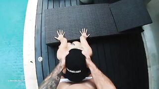 Sloppy blowjob, titfuck and hard doggyfuck with creampie in POV style