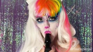 Adriana Chechik’s Halloween opulence with a rainbow dildo