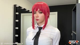 Makima, the dominant one, enjoys intense sex and dirty talk with her submissive