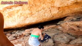 An Argentine slut gets caught and fucked on the public beach