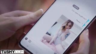 Petite blondie enjoys intense anal sex with an older man in a steamy TUSHY scene