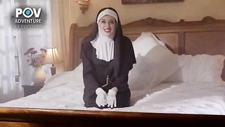 A real POV adventure with a hot nun, Aubree’s irresistible charm shines through