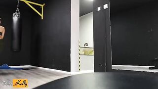 I got crushed on my fitness colleague, so we had sex in the gym restroom