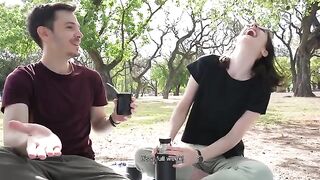 A day at the park turns into a risky blowjob adventure