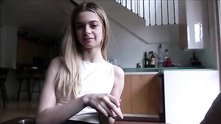 Tiny babe Molly Little practices sex with her step dad in a steamy scene