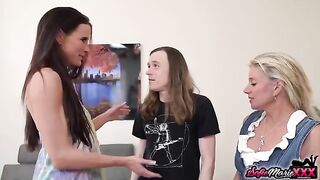 Hot stepmom orgy with Sofie Marie and Payton Hall, swapping their stepsons’ cocks
