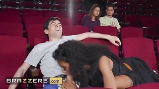 Naughty woman Tina Fire has anal sex in the popcorn machine