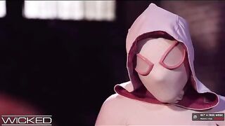 Spiderman eats and fucks Gwen Stacy’s pussy in a steamy Wicked Pictures scene