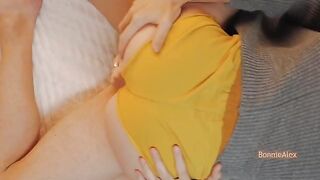 One outfit, two passionate people having missionary sex