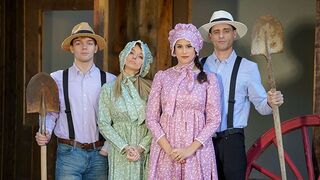 Hot busty stepmoms Penny Barber and Pristine Edge seduced their Amish stepsons hard