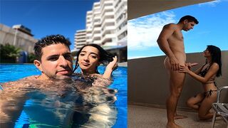 The slutty brunette Argentina is caught in the swimming pool and fucked hard