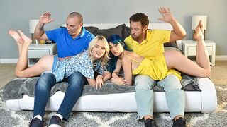 Cute step daughters get punished and fucked by their strict step dads